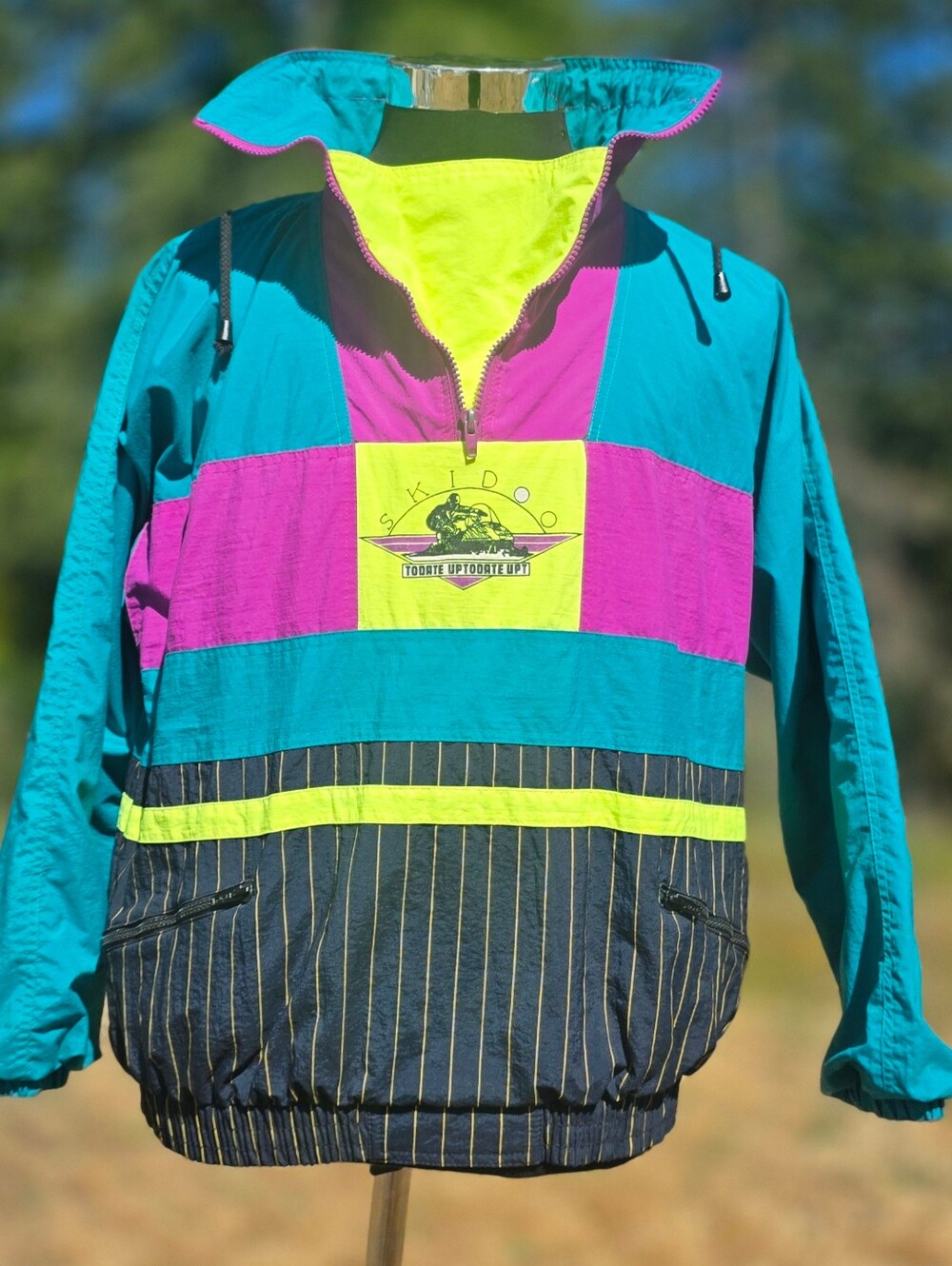 Vintage Skidoo snowmobile racing jacket Mens Medium 80s Windbreaker Pullover